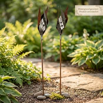 2er Set Beeindruckende Gartenstecker Fackel ca. 155 cm - Gartendekoration
